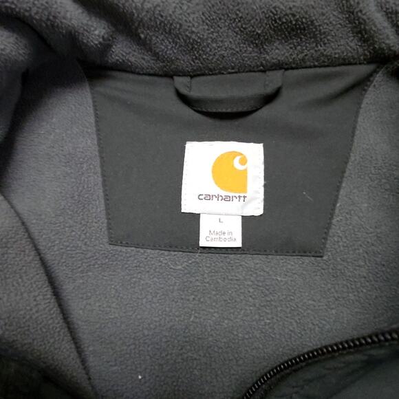 Carhartt Crowley Soft Shell Jacket Black Outdoor Workwear Full Zip Large Mens - Picture 7 of 15